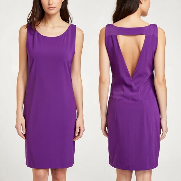 Zara Dresses & Skirts - ZARA Purple Open V-Back Sleeveless Sheath Dress Mini Cocktail Party Modern M